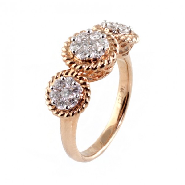 diamond ring in 14K rose gold